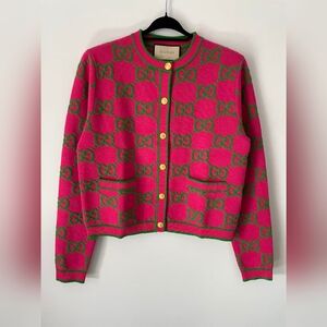 Gucci GG crew neck cardigan sweater